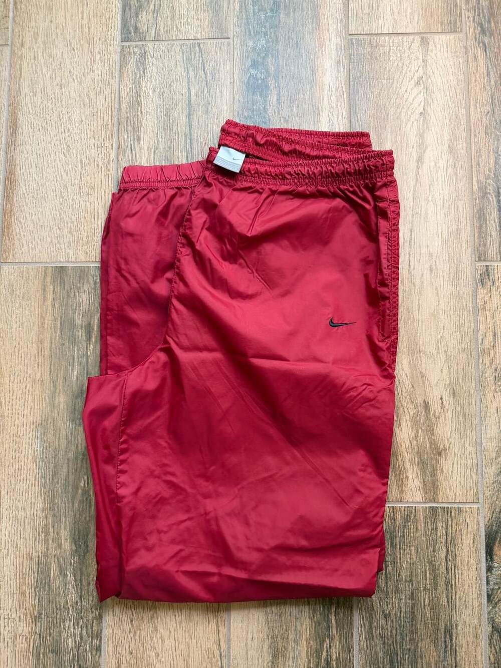 Vintage Nike Red Nylon Track Pants Men's